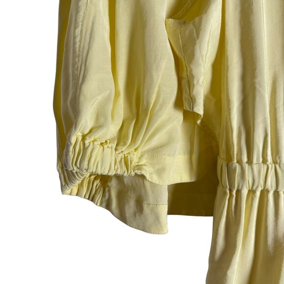 Tibi Gemma Linen Blend Yellow Cape Mini Dress Size 4 - Picture 12 of 16